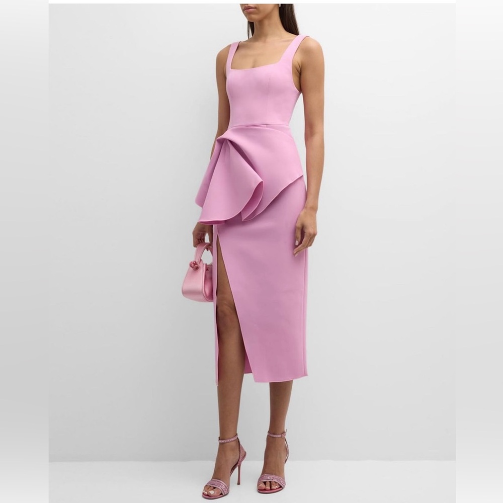 Acler Pink Sculpted Peplum Midi Dress (Originally size 8, altered to a 6)